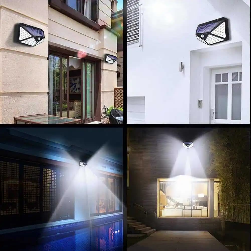 Lampe solaire LED multifonctionnelle avec détecteur de mouvement, lumière du soleil étanche, décorat