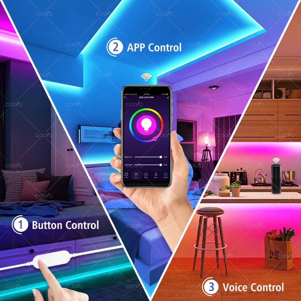 Tuya – contrôleur WiFi RGB 12-24V, variateur de vie intelligent pour bande LED 3 broches WS2811 4 br