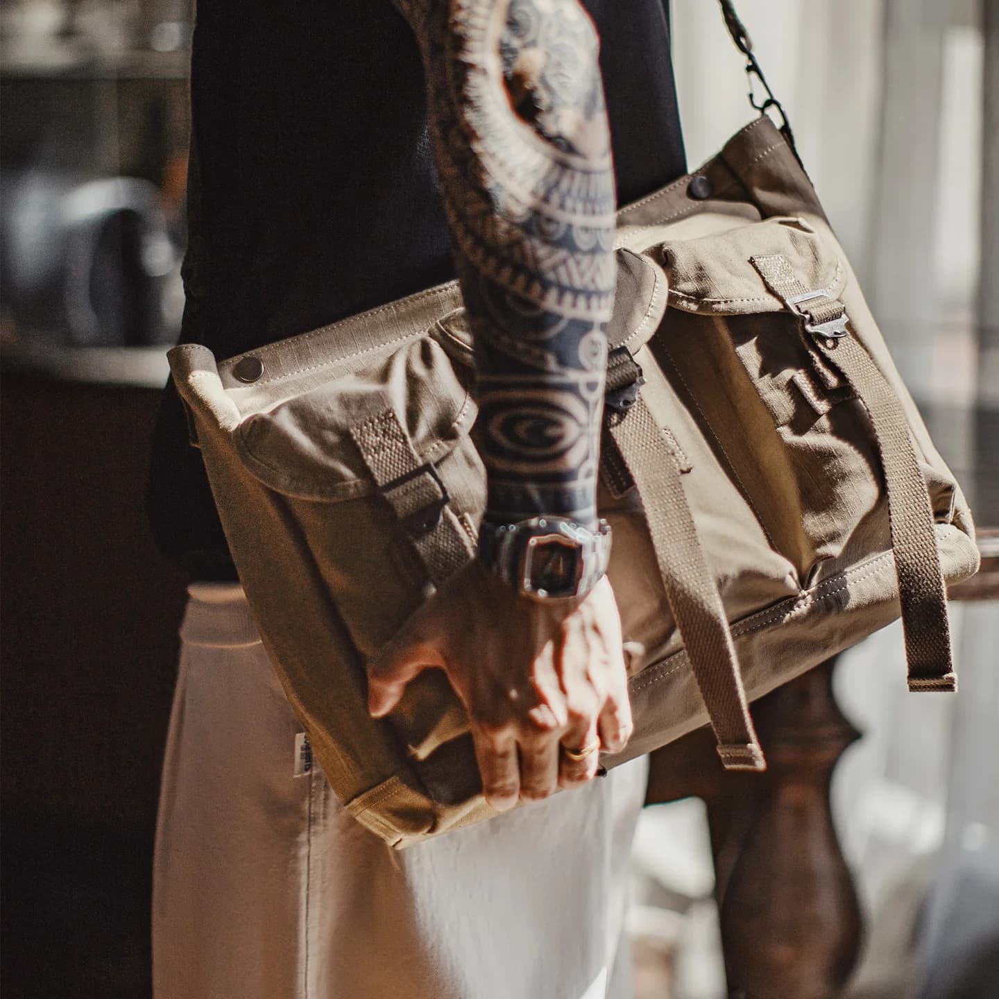 Maden Vintage extérieur sac à bandoulière hommes grande capacité épaule messager fourre-tout voyage 