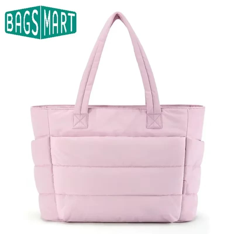 BAGSMART sac femme couleur unie sac fourre-tout trajet collège rembourré sac à bandoulière loisirs S