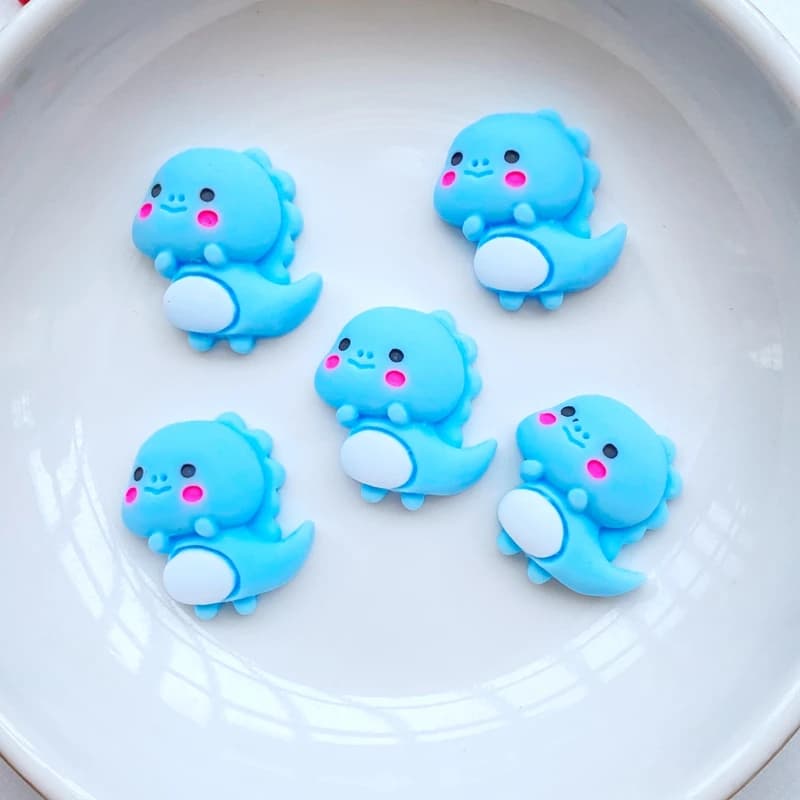20 pièces nouveau mignon Mini 19*20mm dessin animé petit dinosaure dos plat résine Scrapbooking bijo