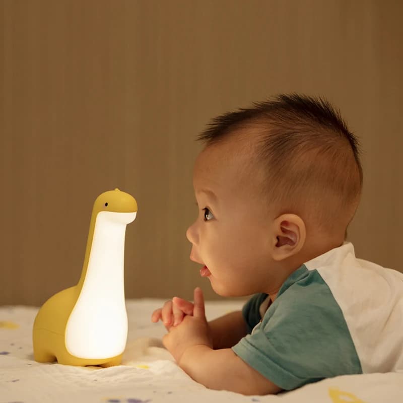 Veilleuse dinosaure mignonne pour enfants, Protection des yeux, lampe de chevet, chargement USB, déc