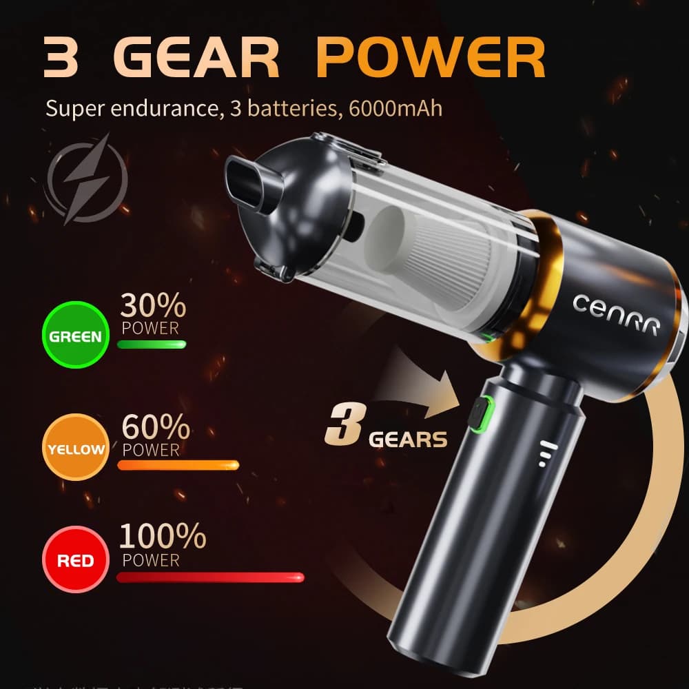 CENRR 2025 NOUVEAU Aspirateur de voiture Mini puissant 998000 Aspirateur portable PA pour appareil m