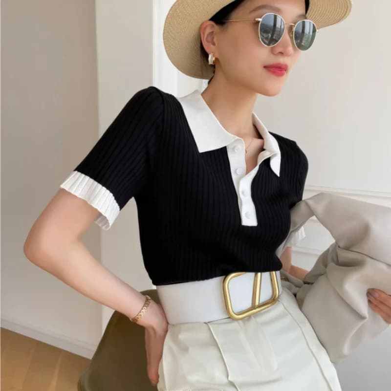 T-shirt slim à manches courtes pour femmes, t-shirts slim, t-shirts slim, t-shirts décontractés, mod
