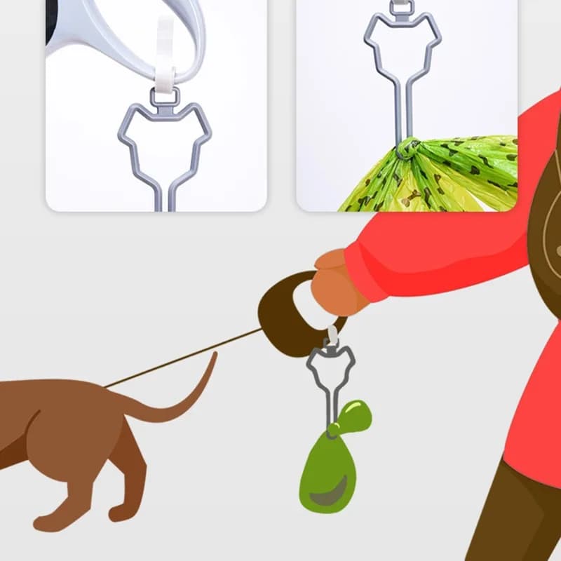 Support de sac de merde de chien, Clip de transport de déchets pour animaux de compagnie, distribute