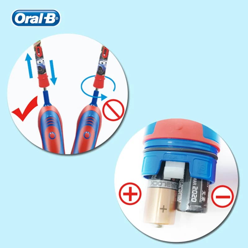 Brosse à dents électrique Oral-B pour enfants, brosse à dents rotative alimentée par batterie, netto