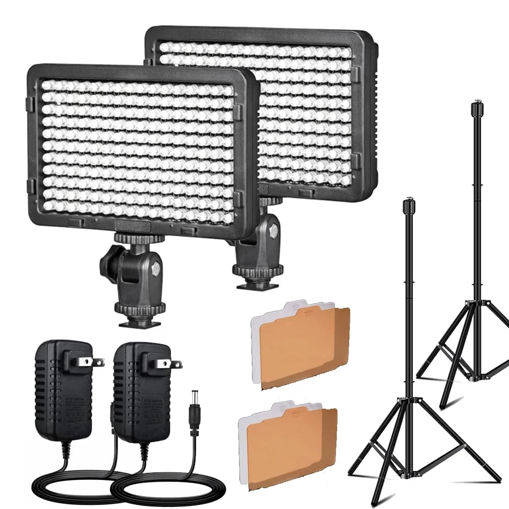 2pack 176 LED Studio Streaming lumières photographie vidéo Kit d'éclairage Photo lumières pour appar