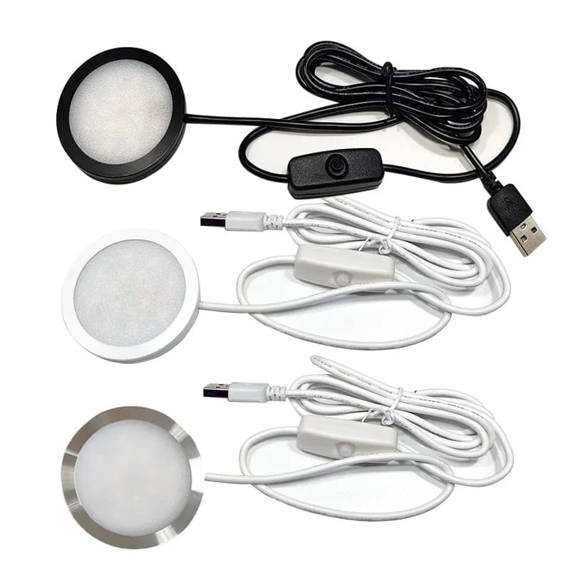 Lampe LED sous-meuble avec interrupteur USB 5V, vitrine, éclairage de comptoir d'étagère, spot intér
