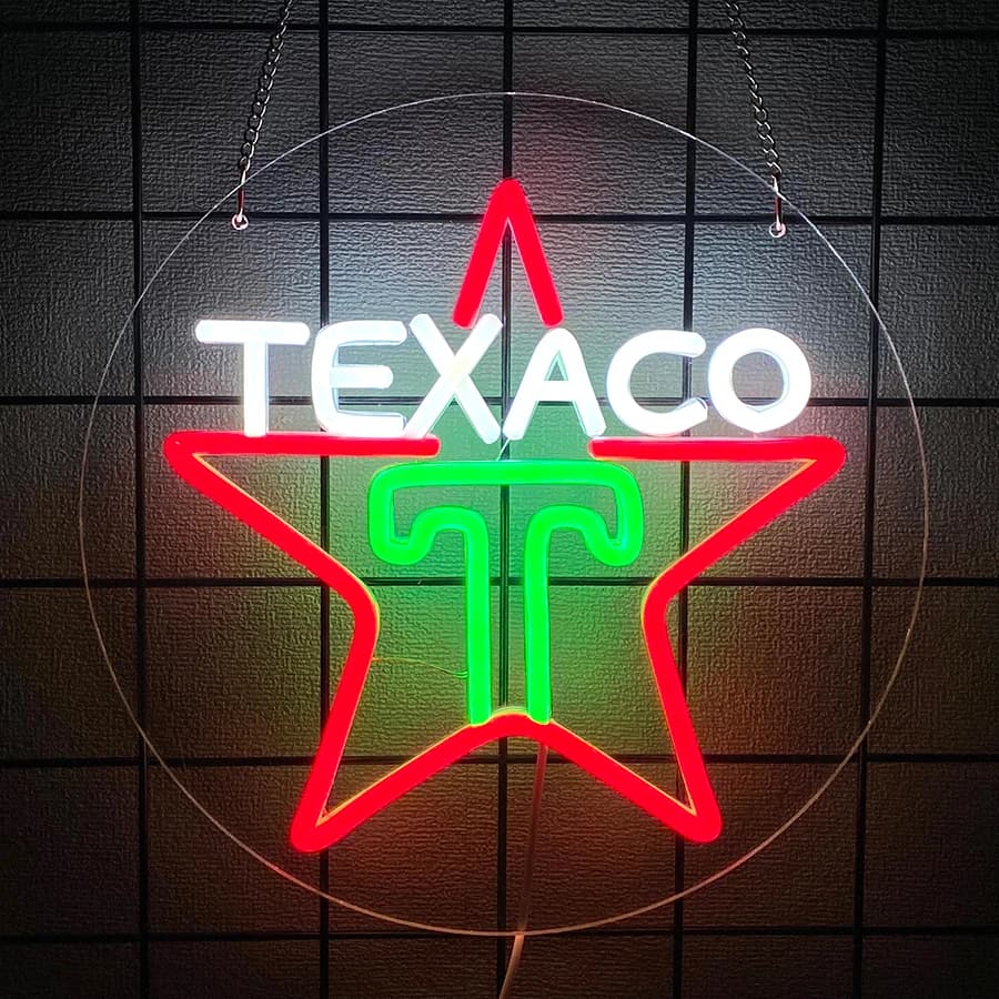 Changement d'huile/Texaco/Gulf/panneau néon LED Standard pour décoration murale, magasin de réparati
