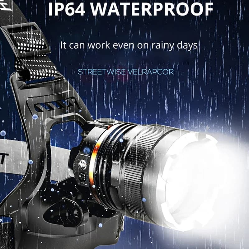 XHP50 LED Capteur Phare Étanche Tête Lumière Rechargeable Pêche À La Recherche Camping Tête lampe de