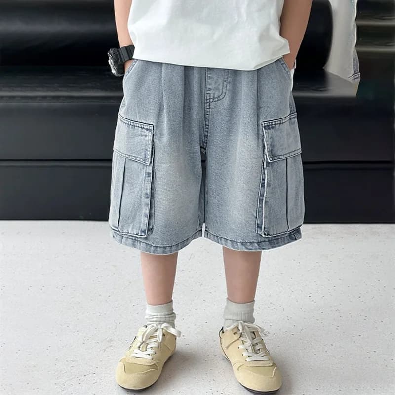 Short en jean pour garçons 2026, 1 pièce, style coréen, décontracté, polyvalent, pour l'été, pantalo