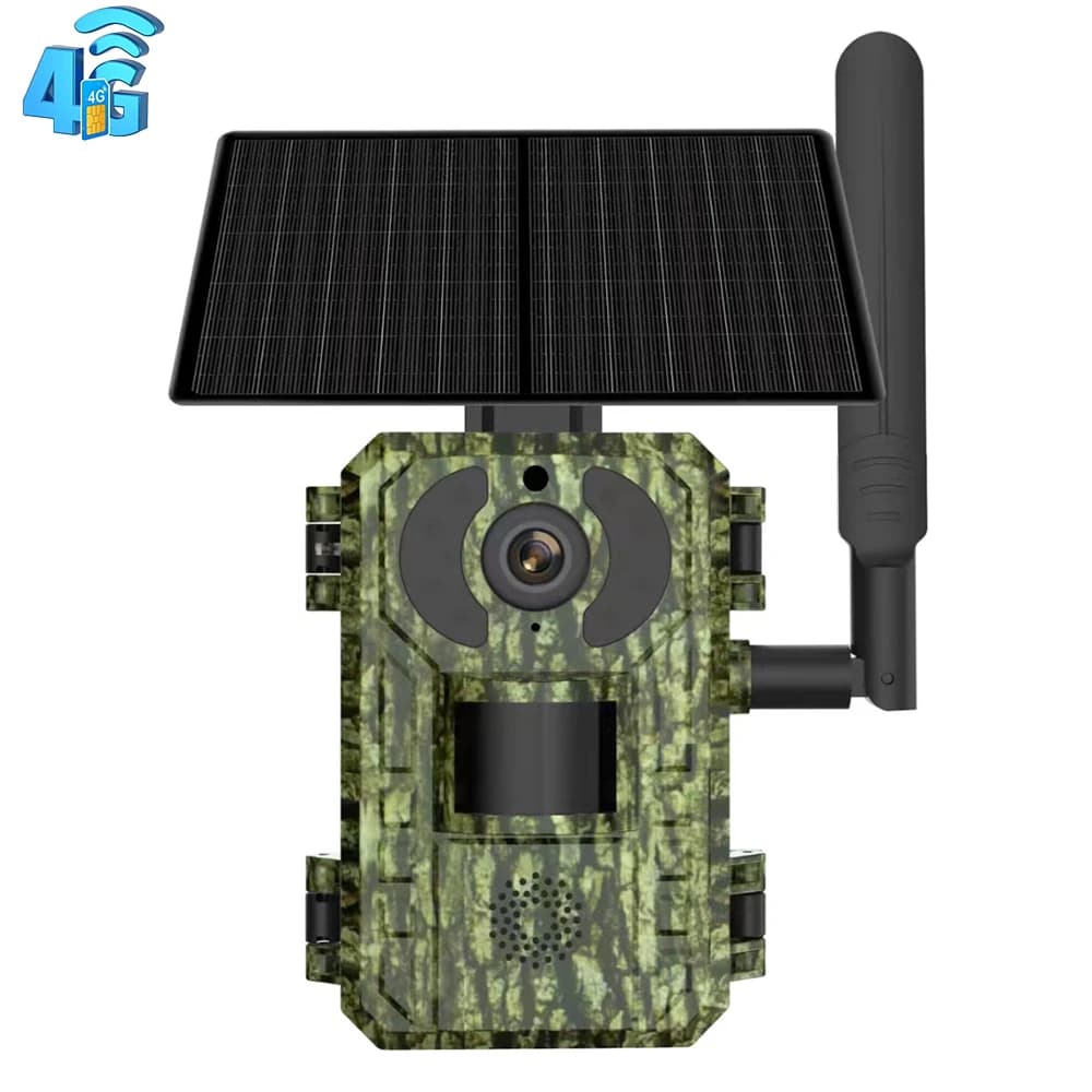 Caméra de chasse UCON APP EU 4G 2K 4W avec batterie 7800mAh, panneau solaire, détection de mouvement