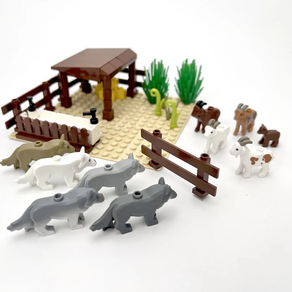 Blocs de construction d'animaux marins MOC, scène marine, requin, pieuvre, poisson manta, poisson-cl