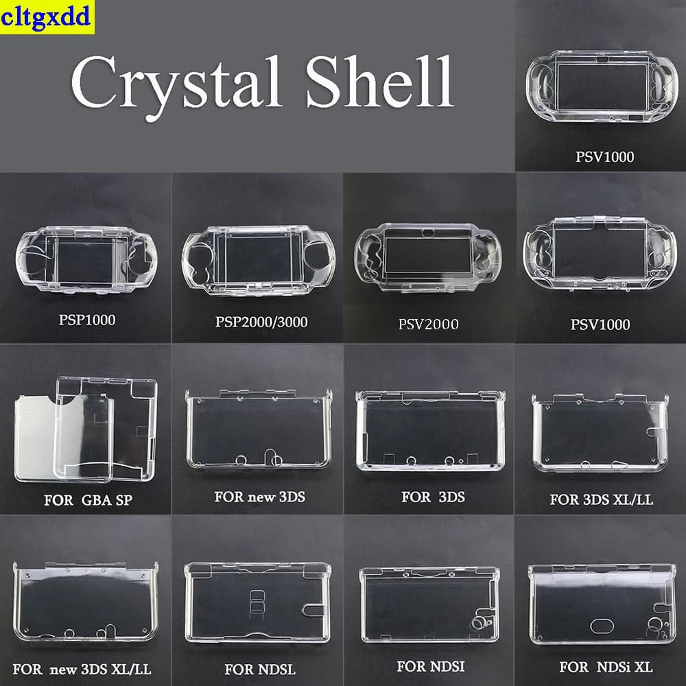 Cltgxdd-Juste de protection rigide en plastique cristal clair, pour PSP PSV GBA SP NDSL DSI NDSi XL 