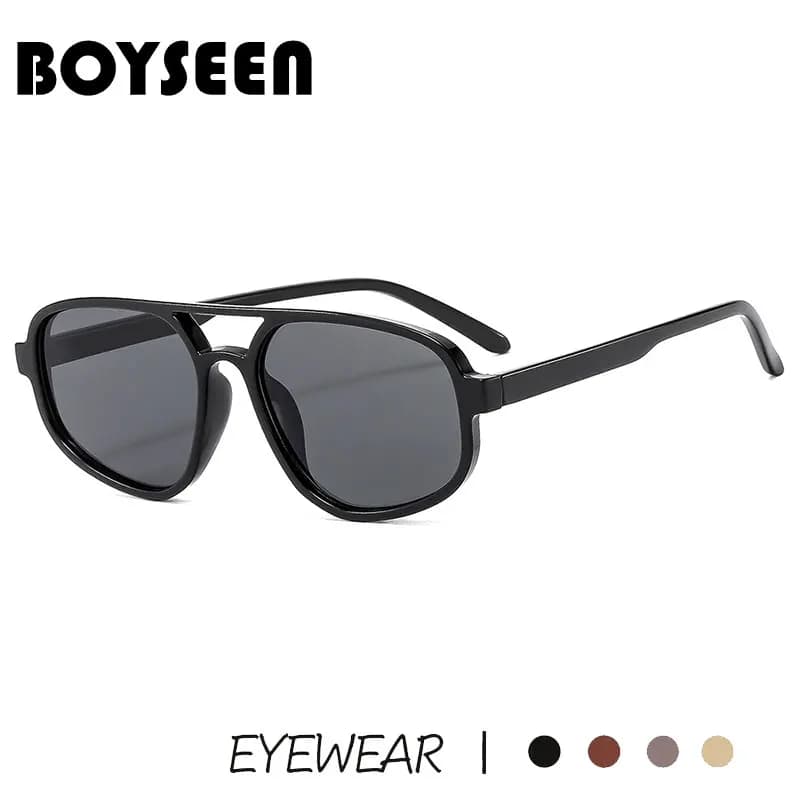 BOYSEEN Lunettes de soleil marron pour femme UV400 Lunettes rétro polygonales Lunettes de soleil de 