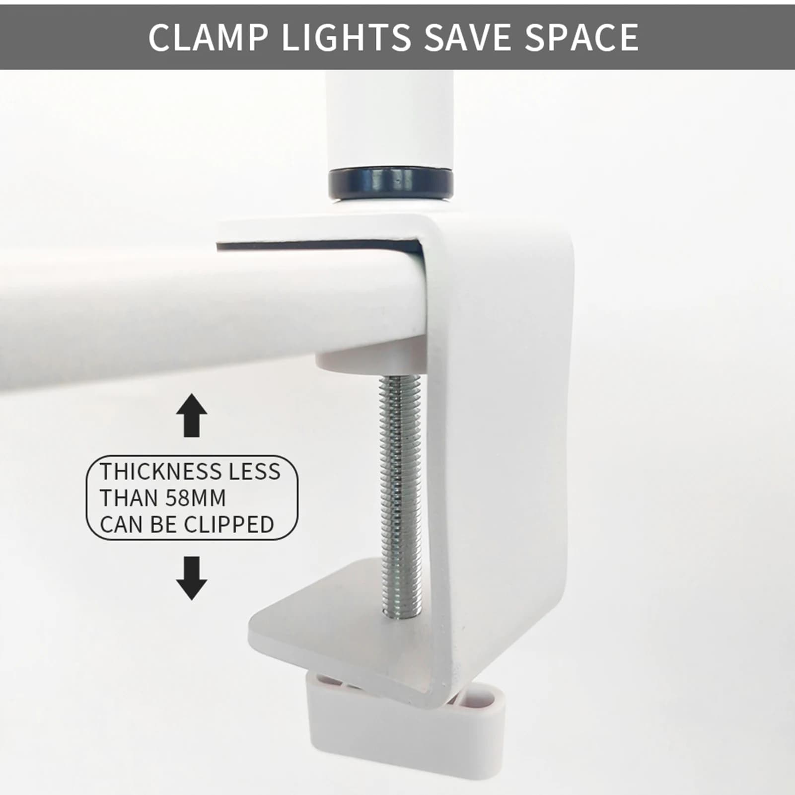 Andoer HD-M3X LED lumière vidéo demi-lune en forme d'anneau de bureau 3000K-6000K réglable pour Salo