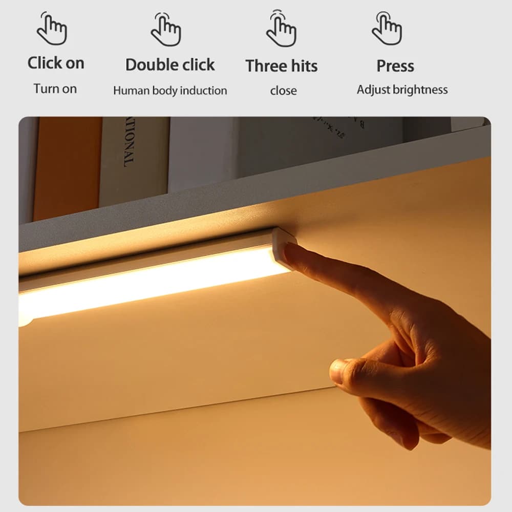 LED détecteur de mouvement lumière sans fil LED veilleuse Type C lumière Rechargeable armoire armoir