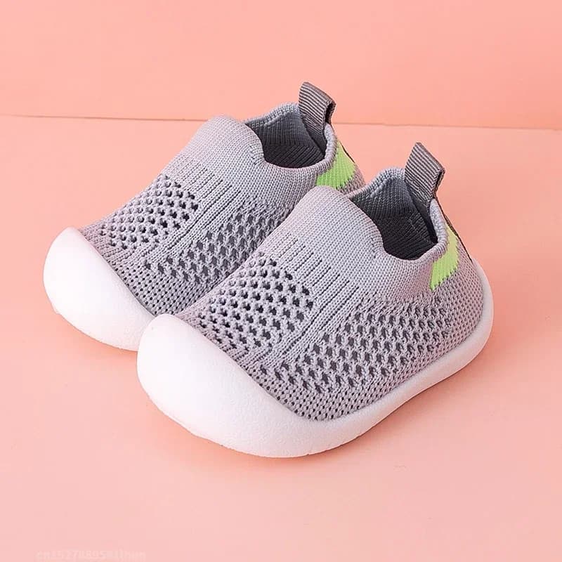 Printemps été enfant en bas âge chaussures respirant tricoté enfants baskets garçons sans lacet chau