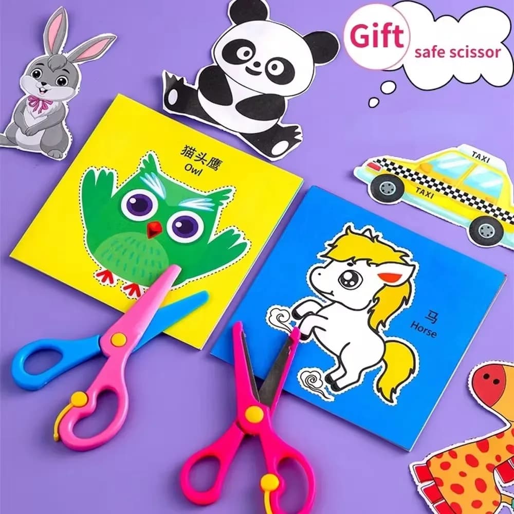 Livre découpé en papier fait à la main, 48 pièces, jouets artisanaux pour enfants, bricolage, dessin