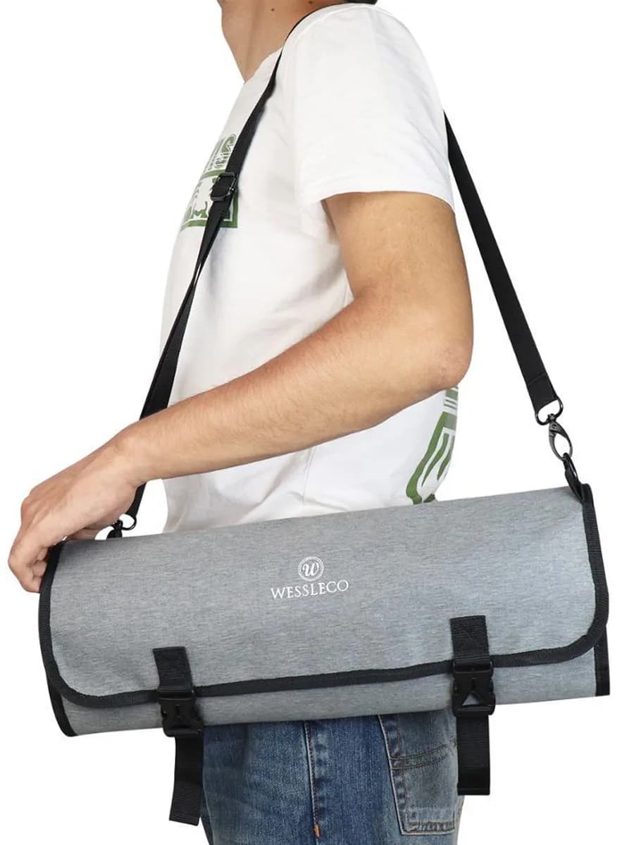 WESSLECO Chef couteau sac rouleau étui de transport cuisine cuisson Portable poches de rangement dur