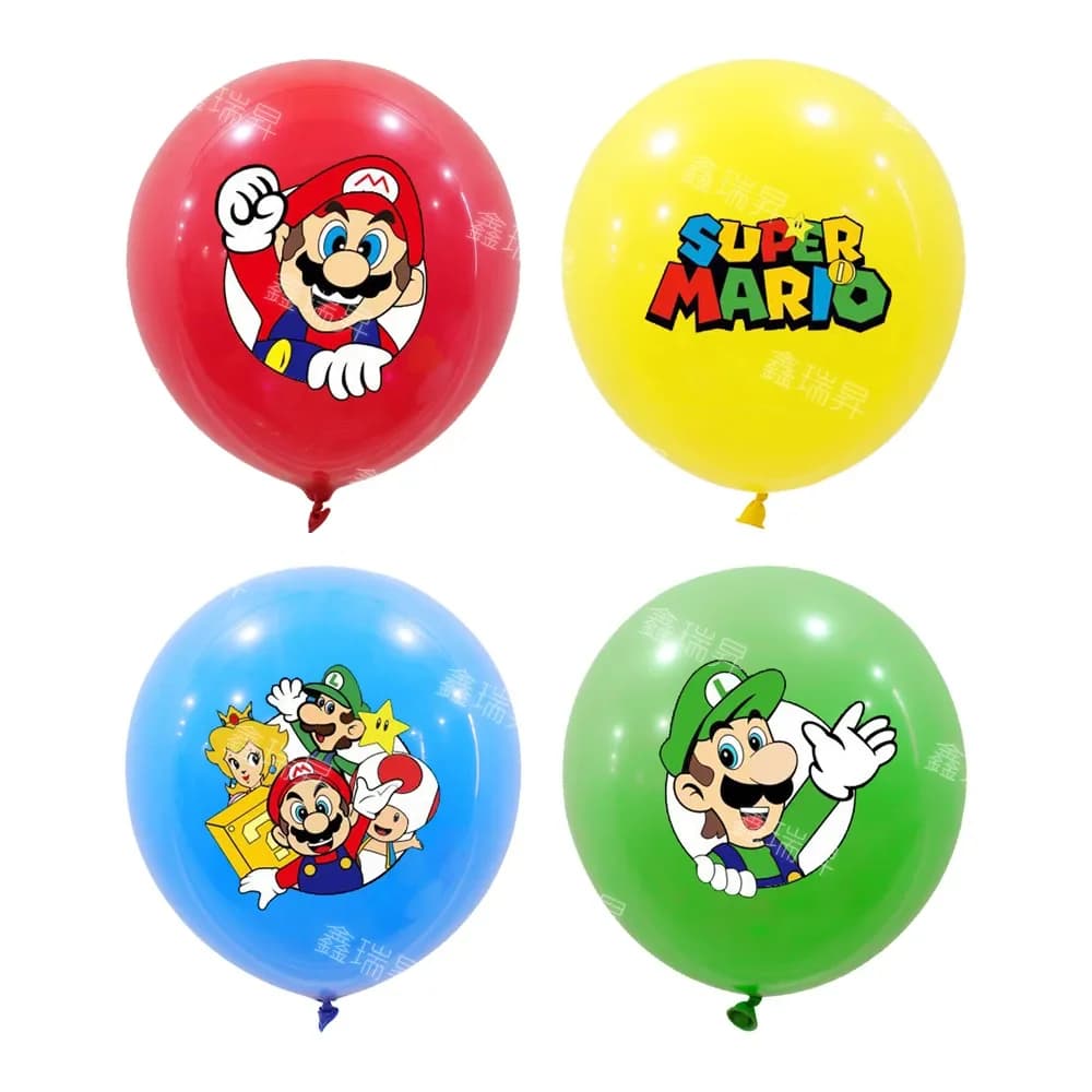 10 pièces Anime Super Mario ballons ensemble mixte Latex ballon bébé douche enfants fête d'anniversa