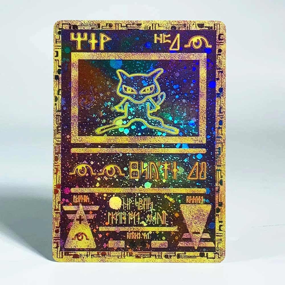 Carte de Collection Pokemon ancienne Mew, cartes de dessin animé classiques limitées Zekrom Reshiram