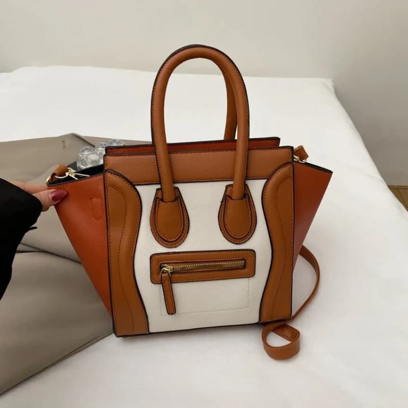 Sac fourre-tout rétro pour femme, motif litchi, grande capacité, polyvalent 3-en-1 (épaule/bandouliè