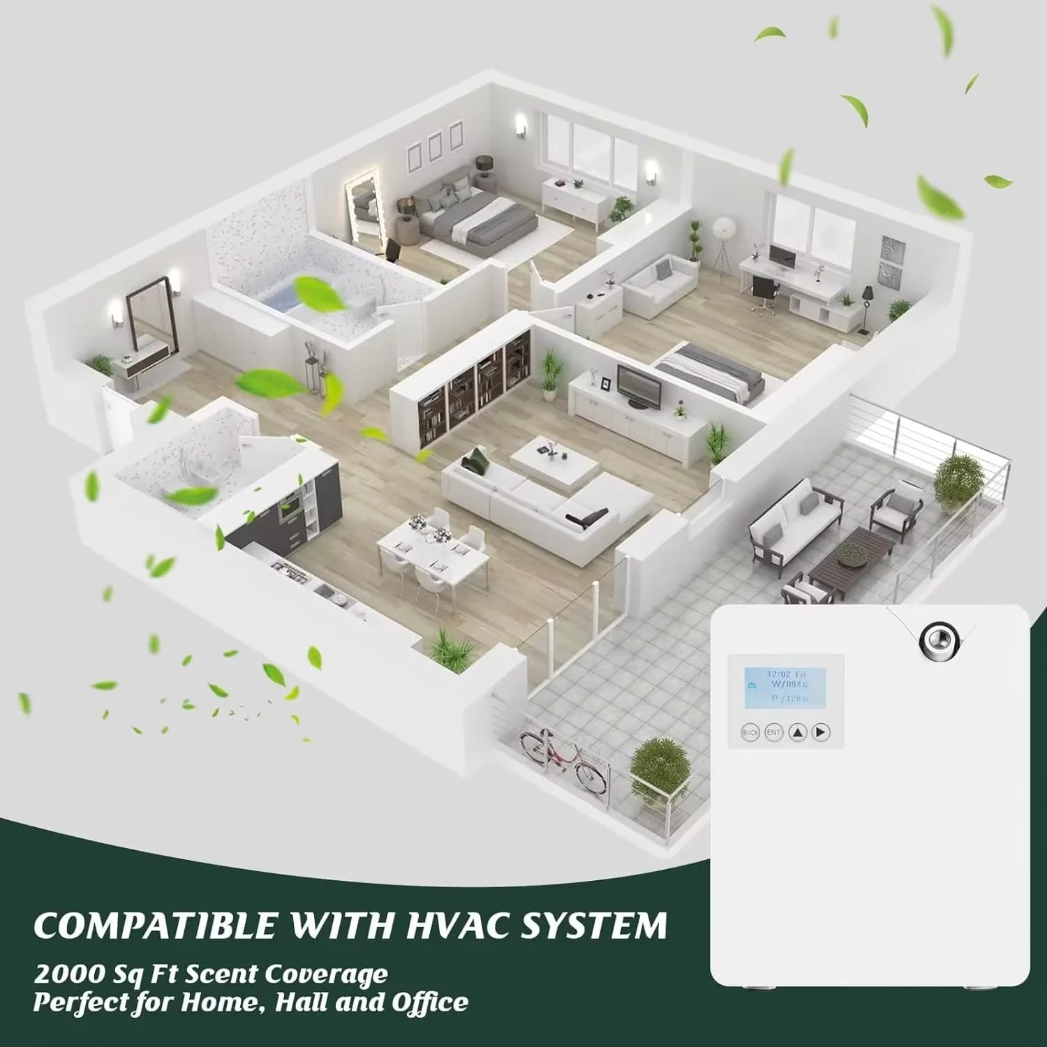 Diffuseur d'arôme intelligent Bluetooth, désodorisant pour hôtels, diffuseur d'arôme, couverture d'o