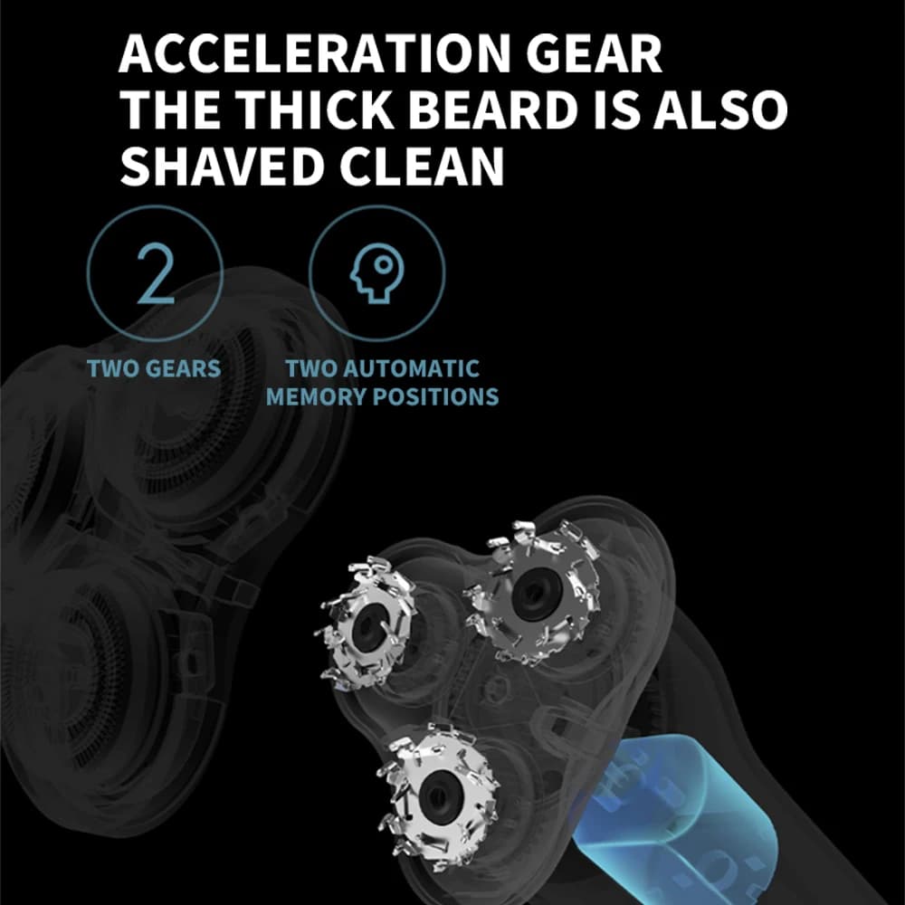 Nouveau rasoir électrique MIJIA S500, rasage à sec et à l'eau, triple lame, tondeuse à barbe, tête f