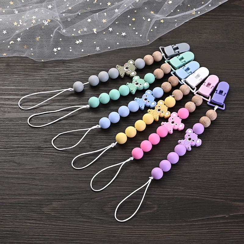 Attache-sucette en plastique pour bébé, Clip de sucette, Animal de dessin animé, chaîne de support f