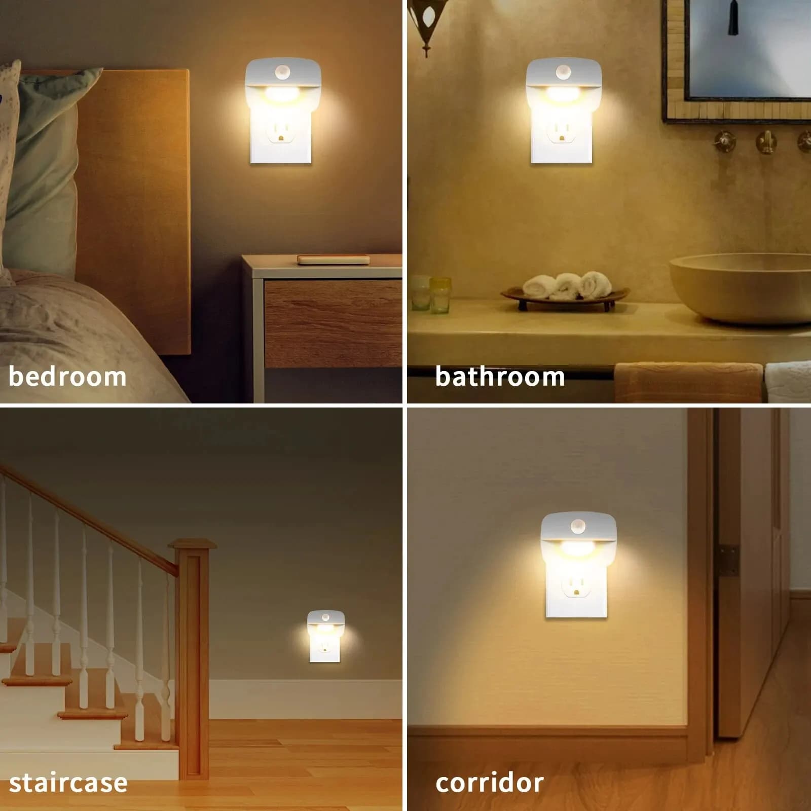 LED veilleuse avec capteur de mouvement lumière ue US prise lampes enfants veilleuses sans fil mur c
