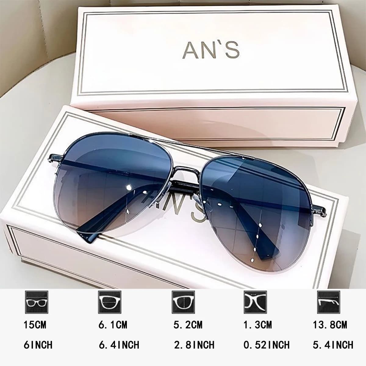 1pc aviateur mode grand visage conduite équitation élégant à la mode personnalité lunettes de soleil