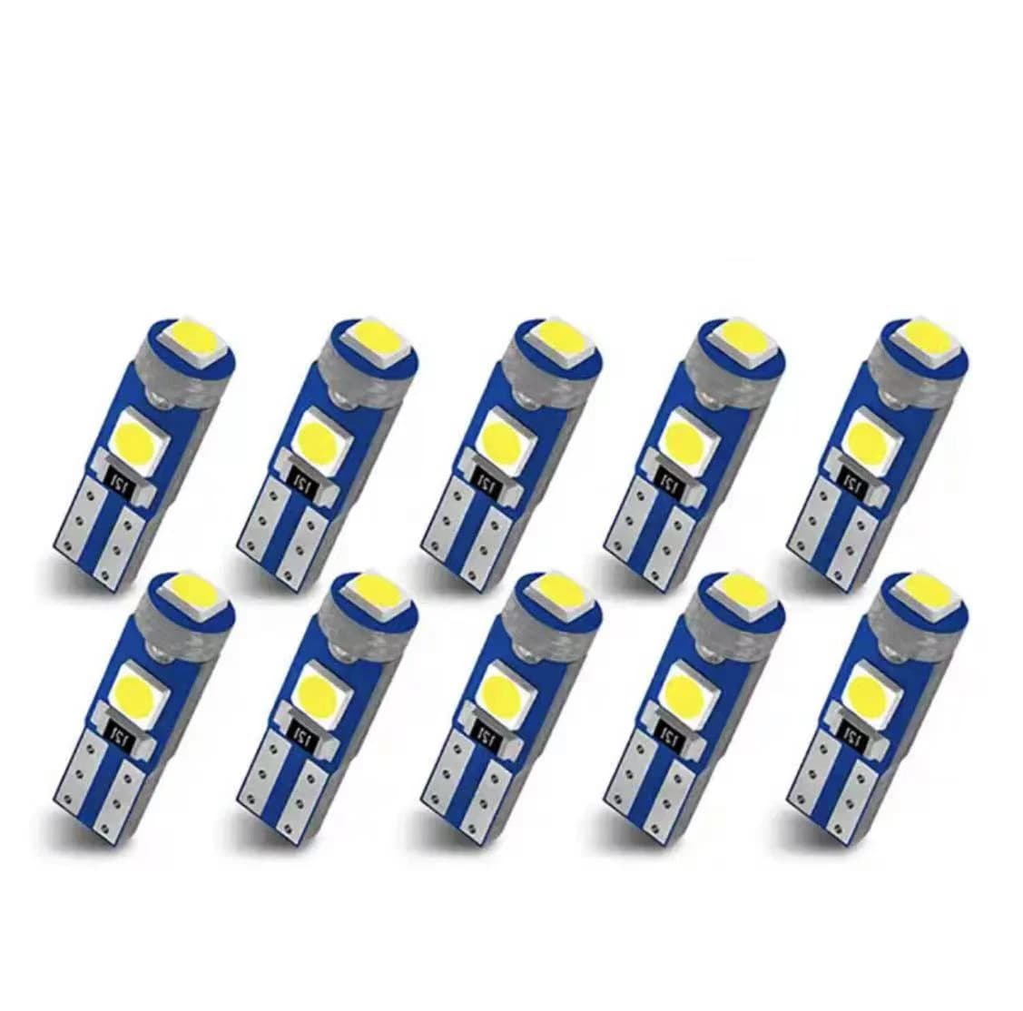 Ampoule Led T5 W3W W1.2W, Canbus, lumières intérieures de voiture, tableau de bord, indicateur color