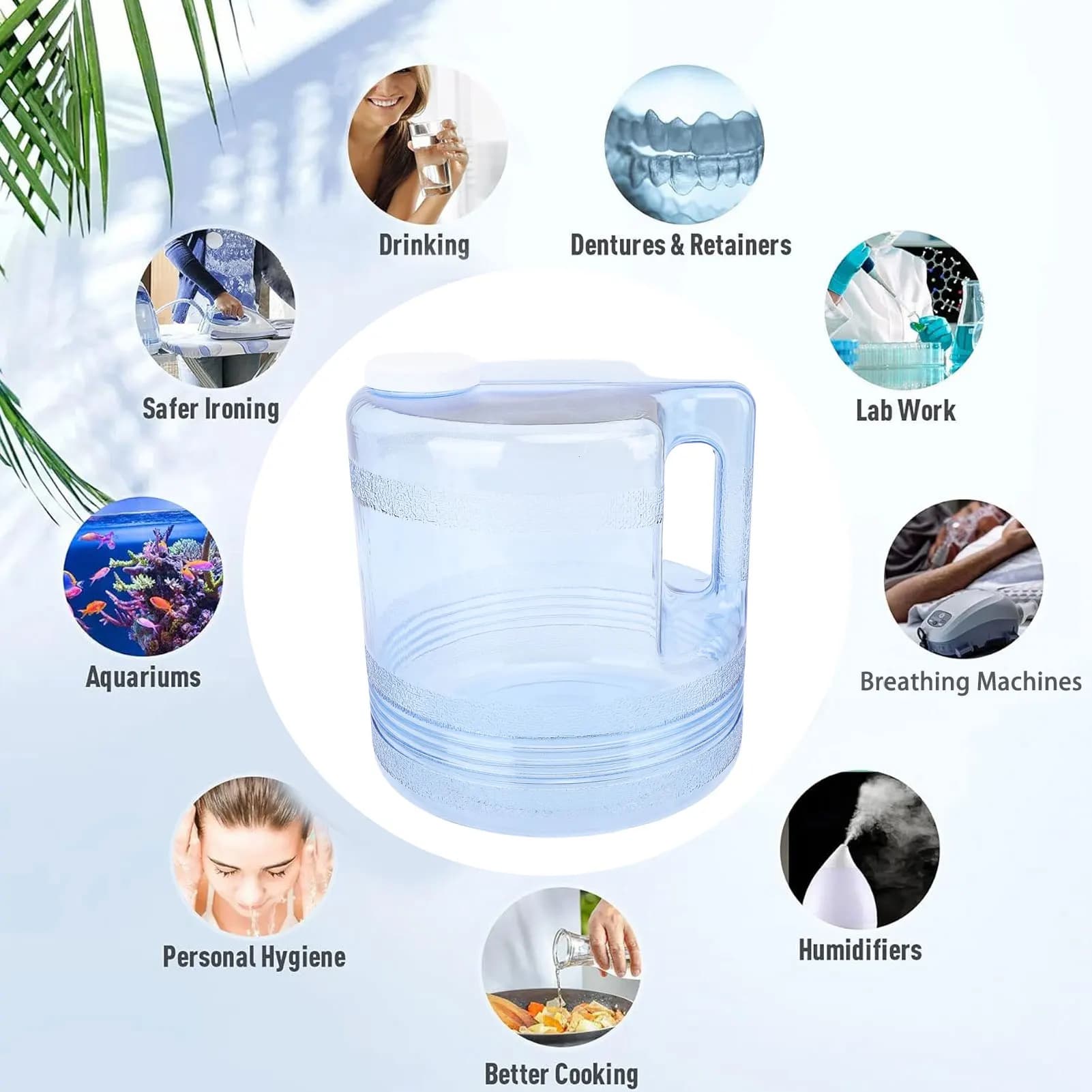 Récipient de distillateur d'eau de beauté de dents à la maison, bouteille de rechange pour dessus de