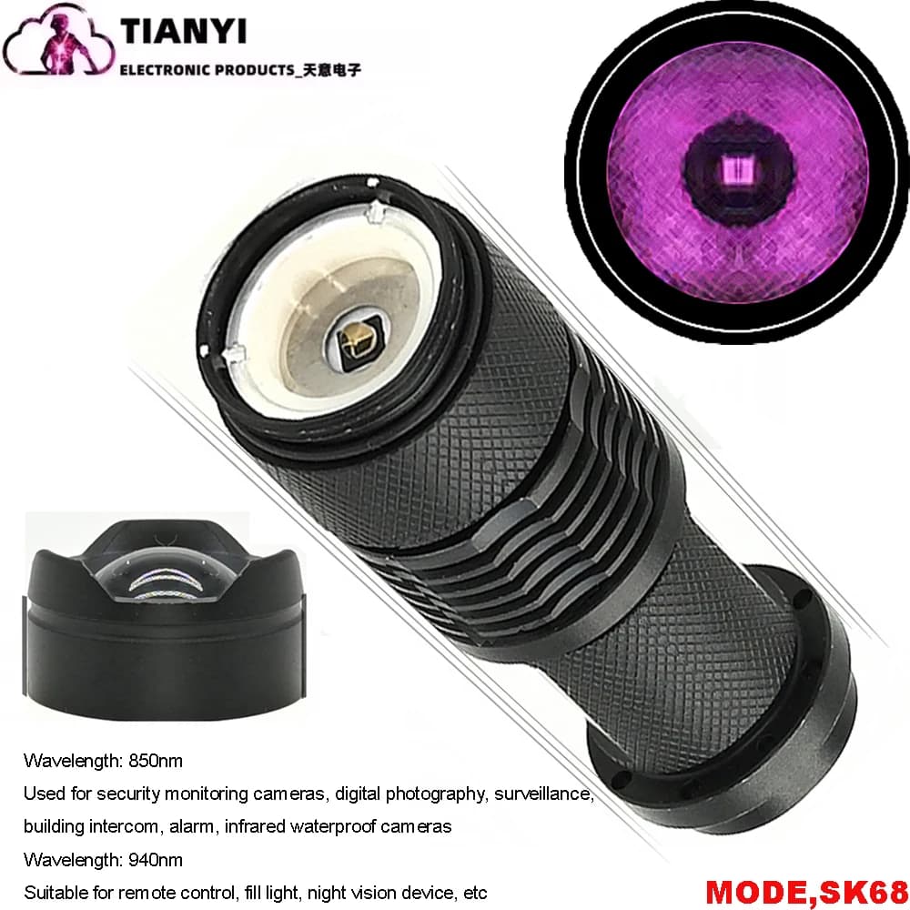 Lampe de poche IR 940nm, illuminateur infrarouge, lampe de poche illuminateur IR 850nm, Vision noctu