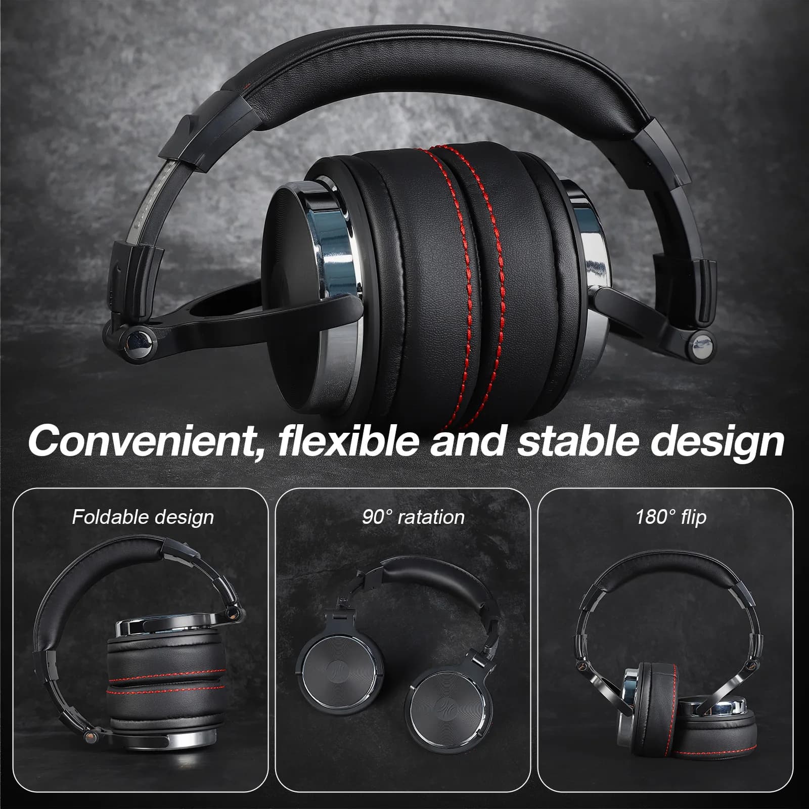 Casque filaire Oneodio Pro-50 avec haut-parleurs Hi-Res de 50 mm pour le monitoring en studio, casqu