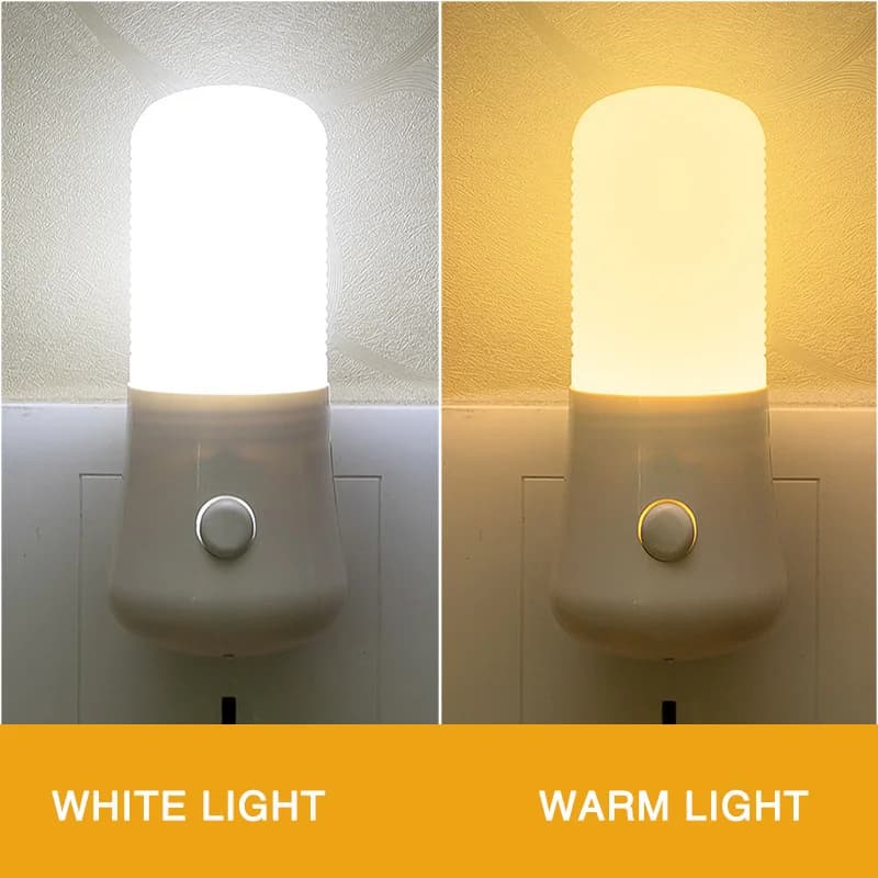 Prise ue/US veilleuses LED veilleuse bouton poussoir interrupteur chambre lampe de chevet chambre de