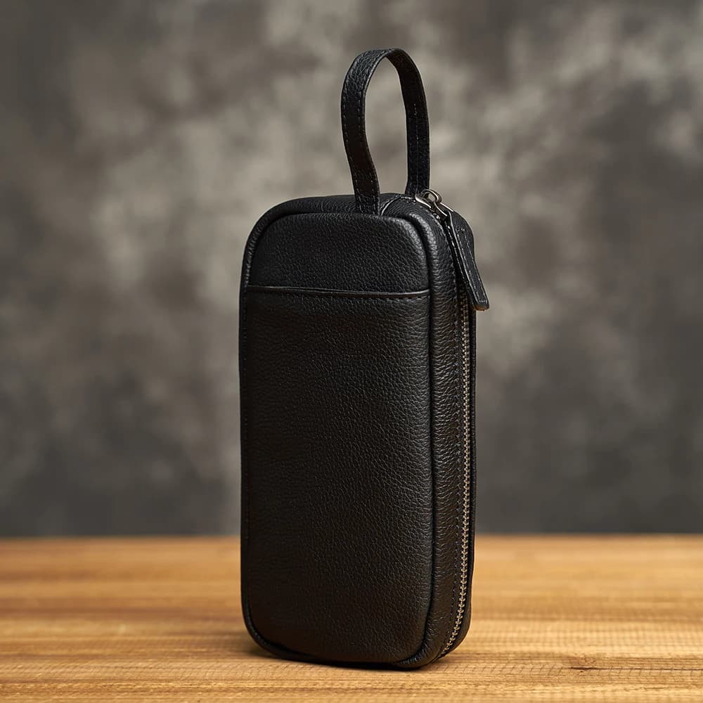 ZRCX-Pochette en cuir véritable pour homme, sac à main en cuir de vachette couche supérieure, portef