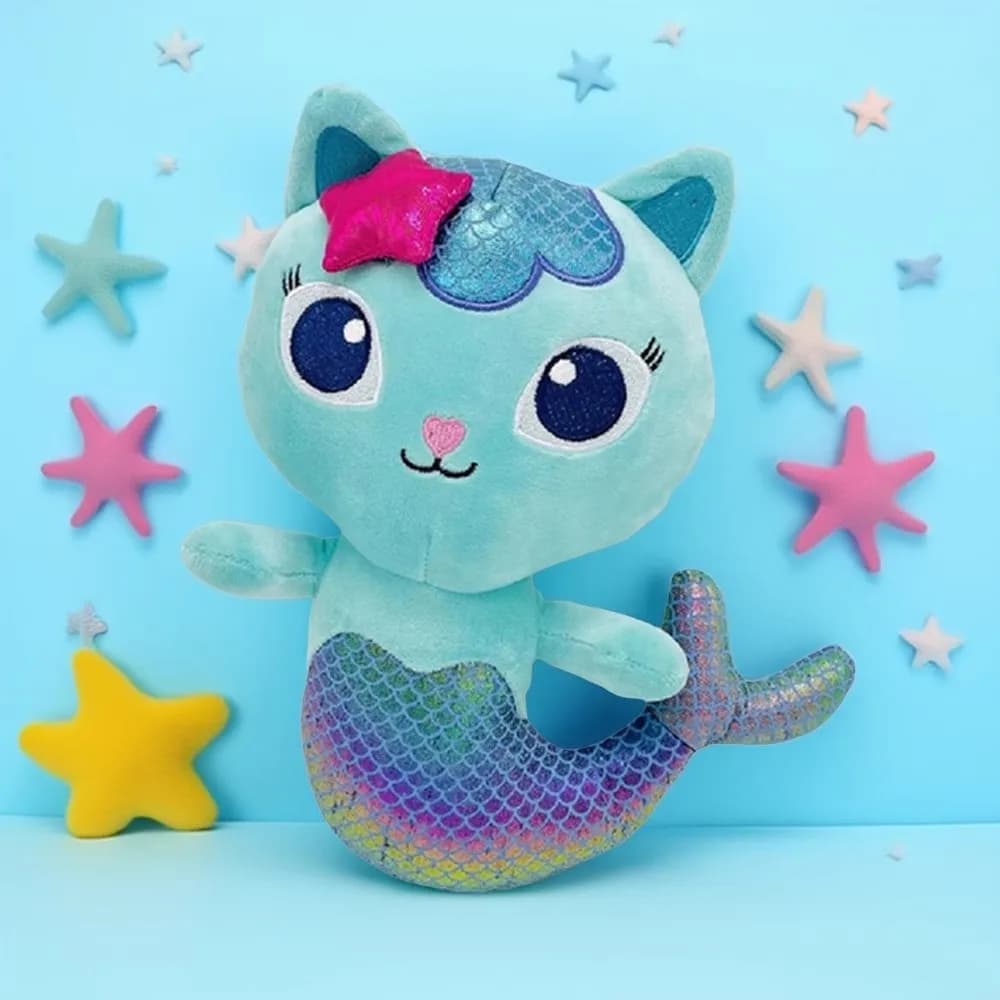2025 9 Stlyes Gabby maison de poupée en peluche Mercat dessin animé animaux en peluche sirène chat e