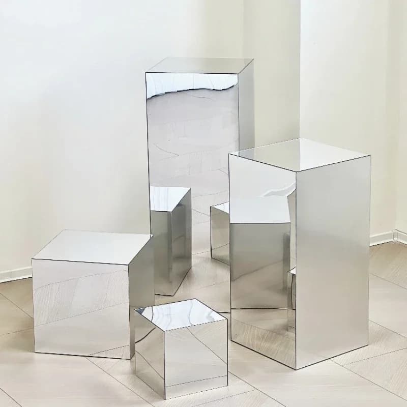 Boîte de présentation carrée pour miroir, support décoratif, base d'affichage d'accessoires photo, t
