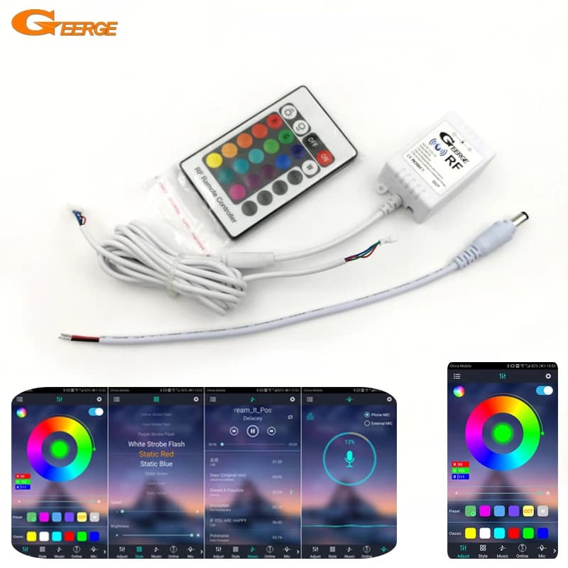 Geerge – yeux d'ange multicolores Led RGB, Excellent smartphone Compatible Bluetooth, télécommande R