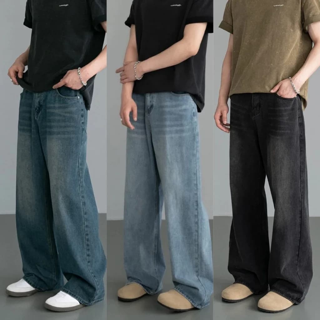 Printemps automne hommes nouveau Denim pantalon vieux bleu lavé Jeans décontractés vêtement pour hom