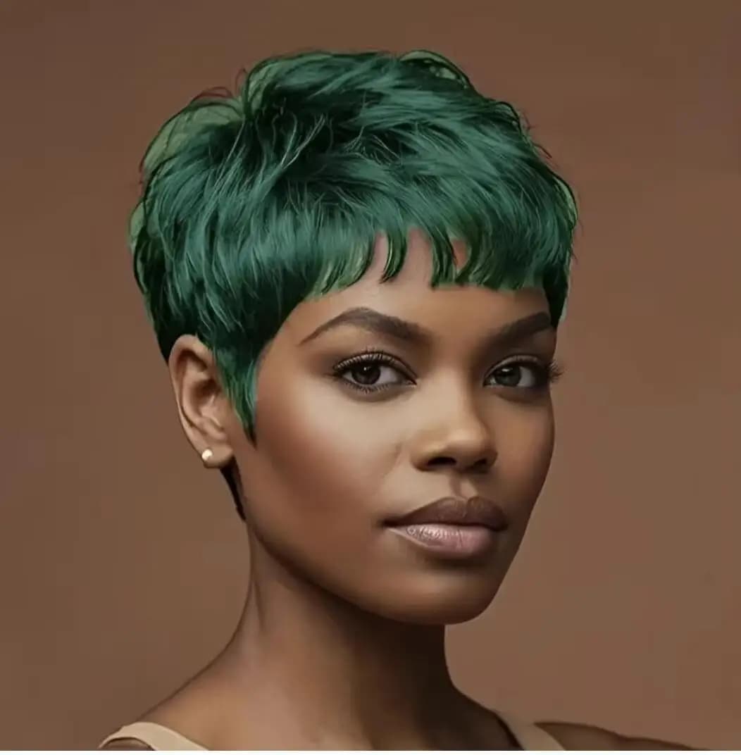 Perruque synthétique courte noire, coupe Pixie pour frange, perruque courte Fak pour femmes, perruqu