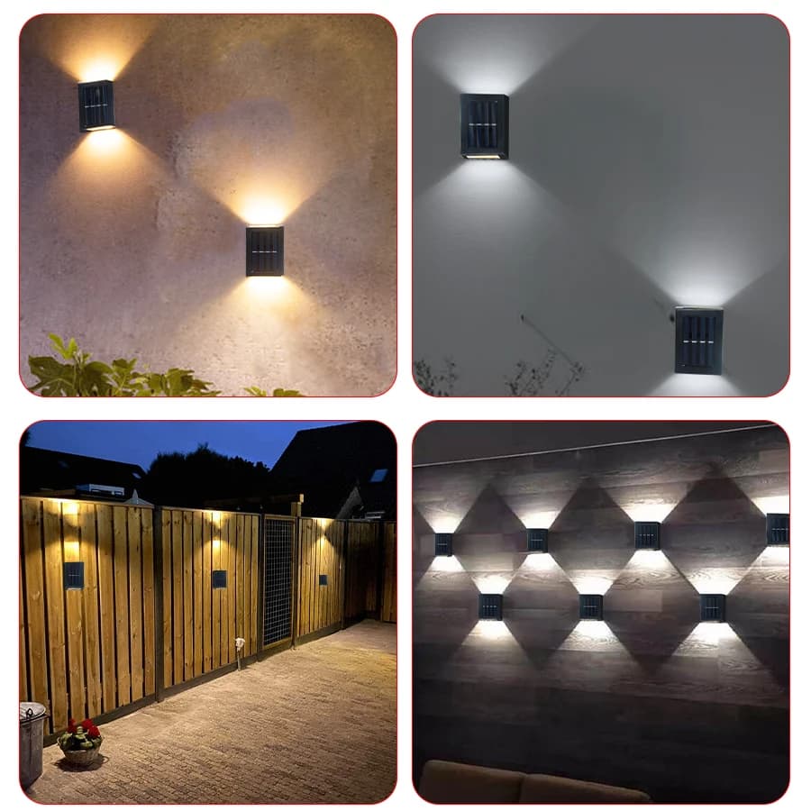 Applique Murale Solaire à LED, Imperméable, Haut et Bas, pour Décoration de Jardin, Chemin, Escalier