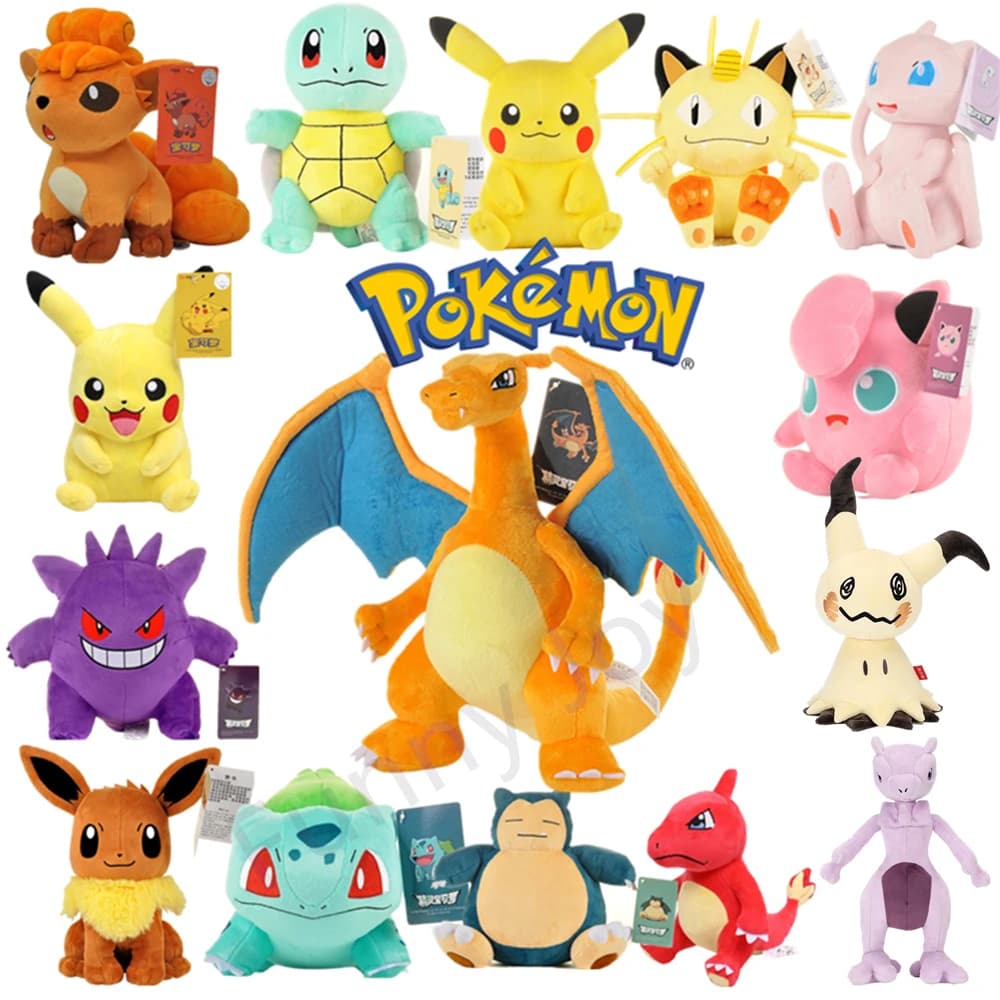 POKEMON Original en peluche Gengar Pikachu Kawaii Charizard véritable poupée en peluche doux mignon 
