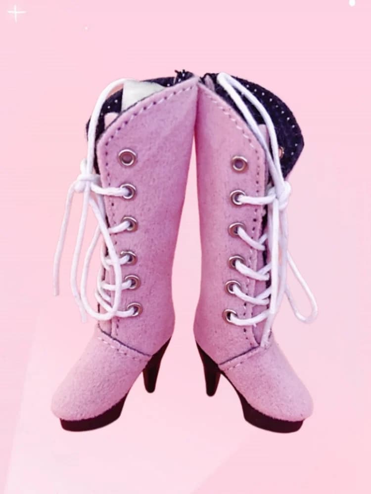 Tilda 2.5 cm Mini poupée bottes pour Blythe poupées jouet, jolies chaussures à talons hauts pour Azo