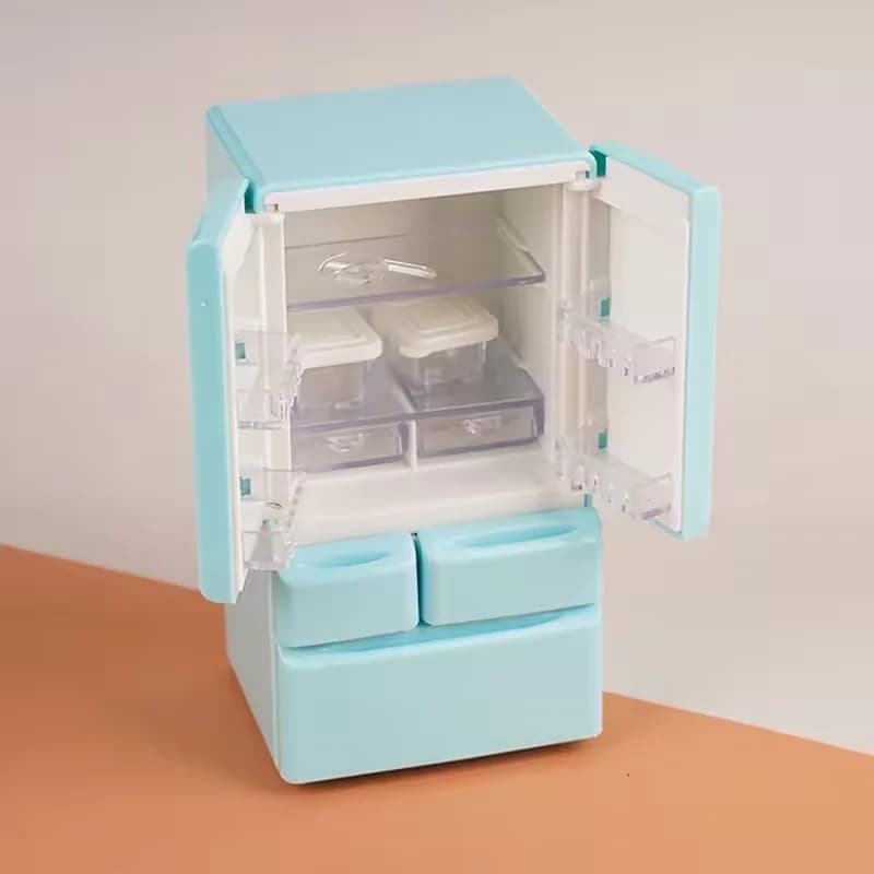 1 pièces Playhouse jouets 1: 12 maison de poupée dessin animé Mini réfrigérateur modèle Miniature no