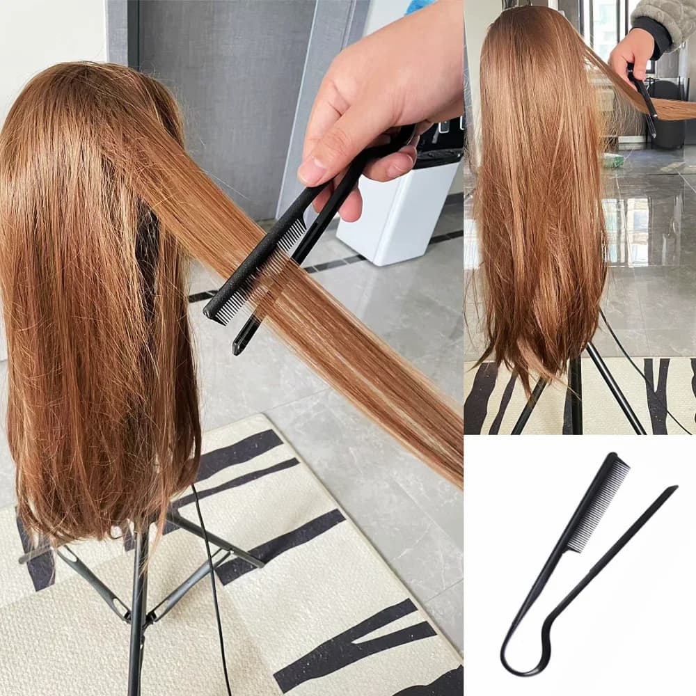 Peigne en V pour cheveux, coiffure, finition, lissage, attelle, outil de coiffure, clip spécial pour