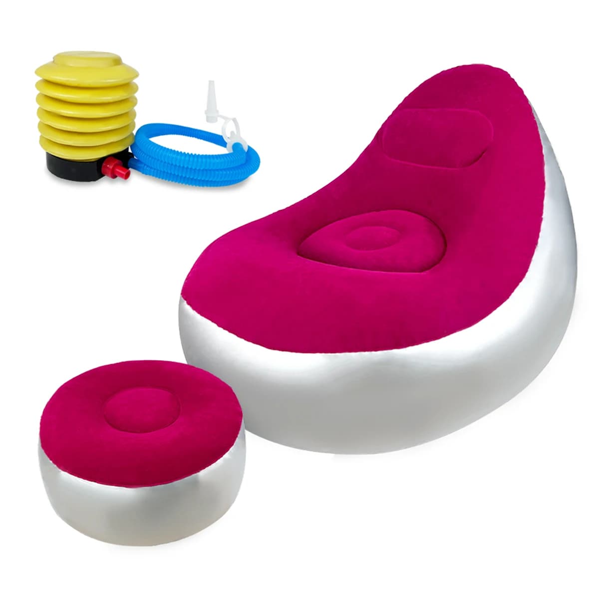 Canapé paresseux gonflable, chaise pliante et Portable avec tabouret de pied, canapé à Air pour salo