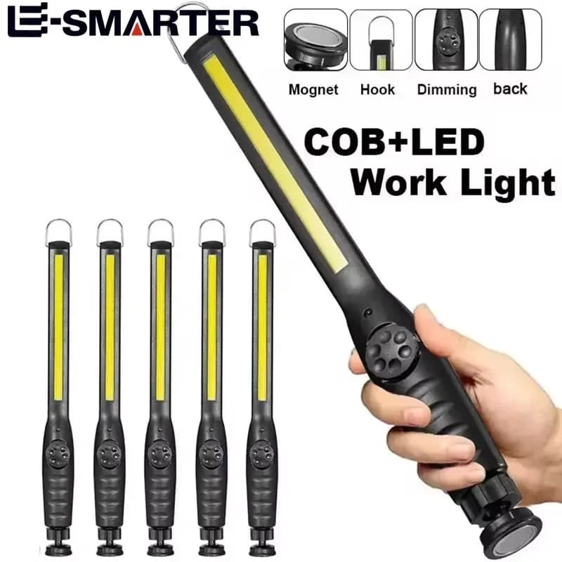 Lampes de travail COB portables avec lampe de poche LED Rechargeable magnétique lampes de réparation